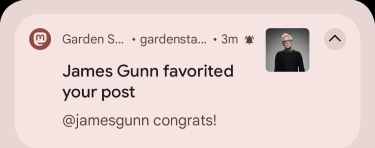 James gunn faves my post from threads