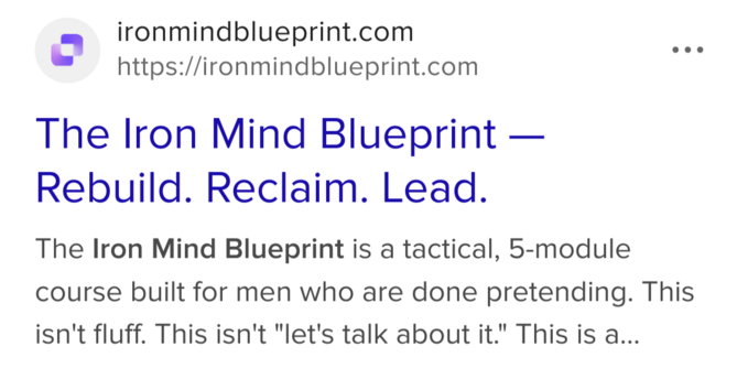 Iron mind blueprint 