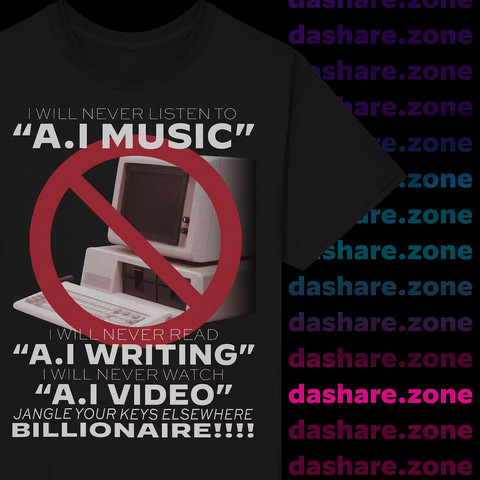 I WILL NEVER READ "AI WRITING , I WILL NEVER WATCH AI VIDEO, JANGLE YOUR KEYS ELSEWHERE BILLIONAIRE!!!!

