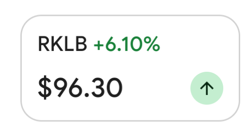 Rocket lab stock at $96
