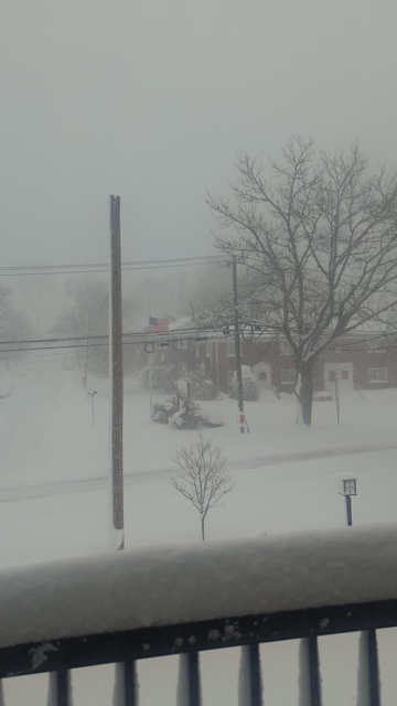 Snow outside front door 