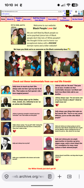 Screen shot of blackpeopleloveus.com