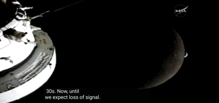 about to loose signal after going around the moon.