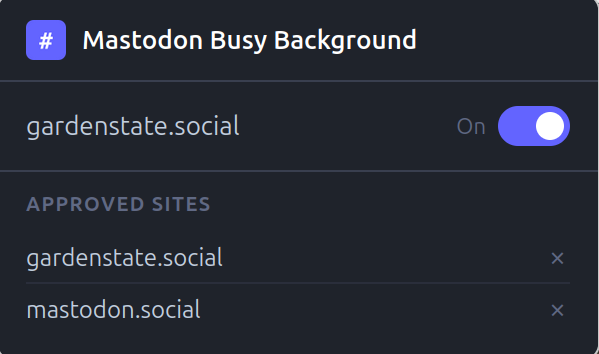 pop over UI to turn it on.